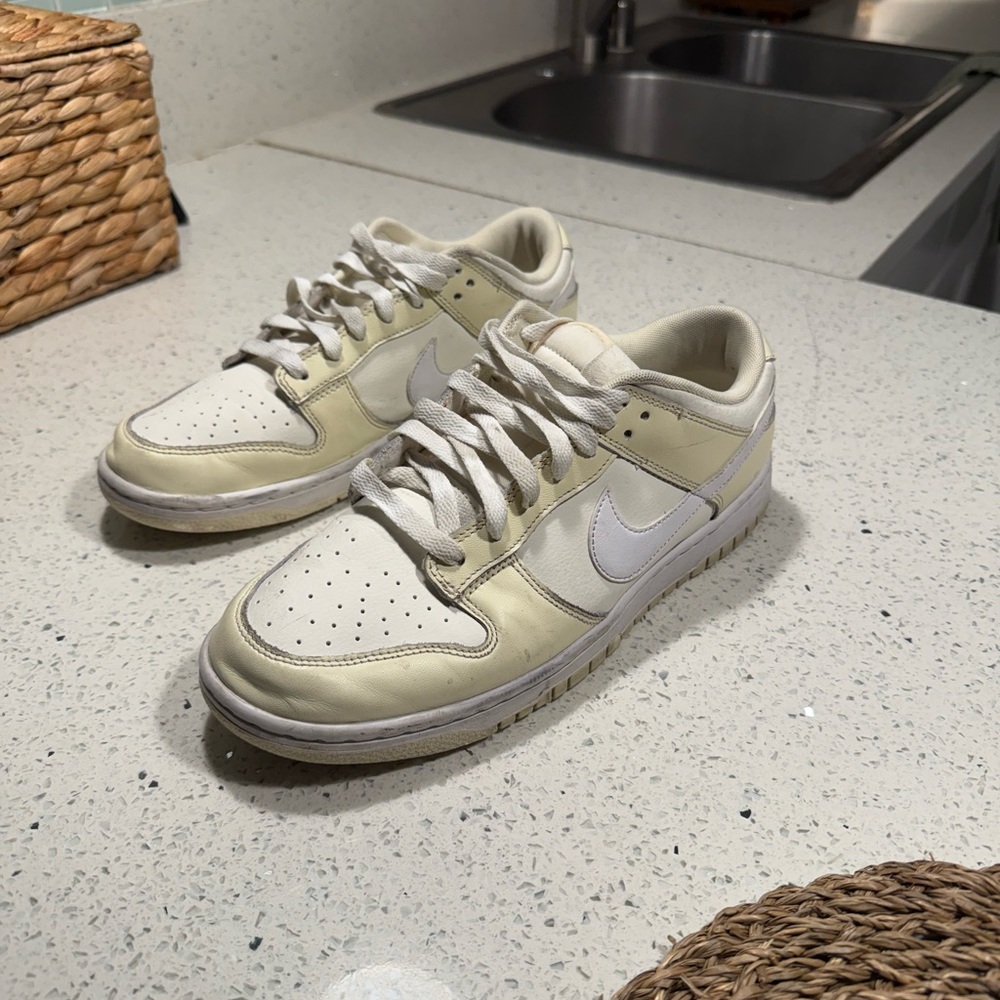 Nike Low-Top Sneakers in Cream and White